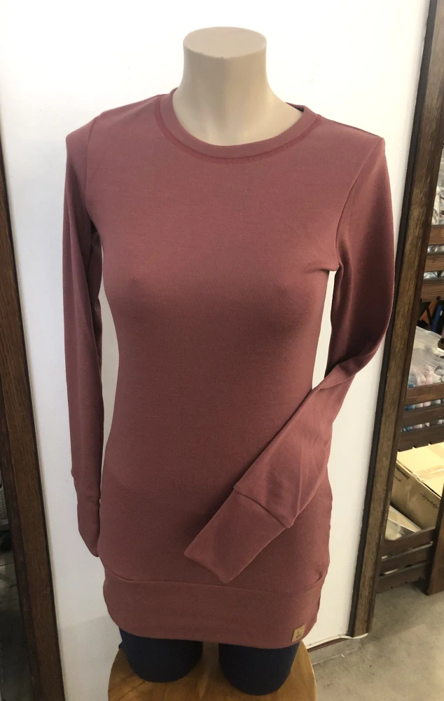 Merino tunika/šaty ZM Basic s nápletem, DR -  Deco rose