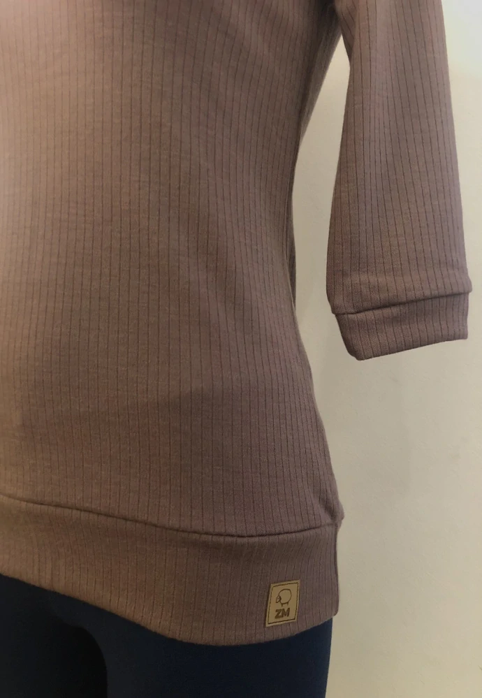 Dámské celoroční MERINO tričko ZM Basic 3/4 rukáv - Zinek žebro