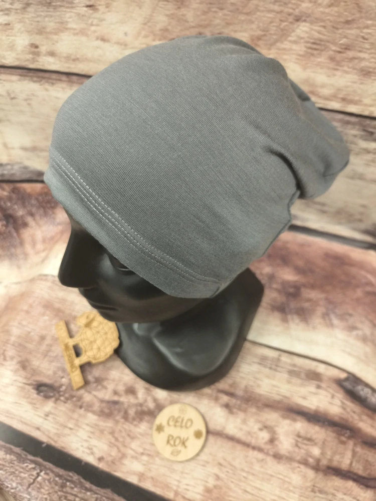 Dětská merino/lycra čepice ZM Basic - Tmavě šedá