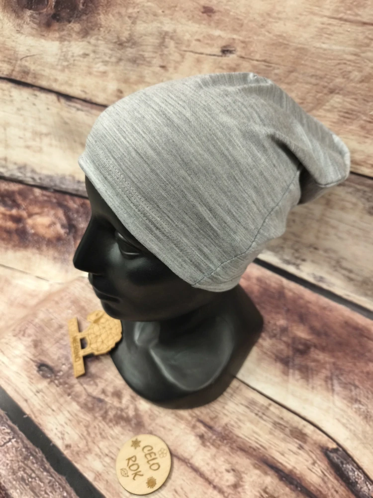 Merino/lycra čepice ZM Basic - Šedý melír