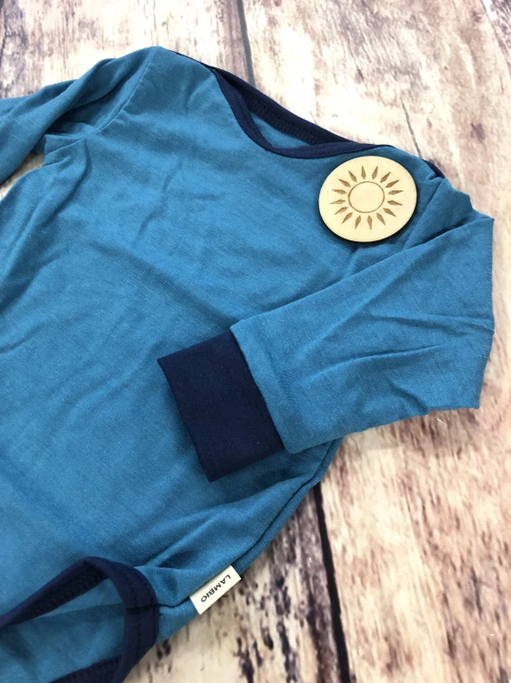 Rostoucí letní MERINO body Lambio, DR - Petrol/navy lem*
