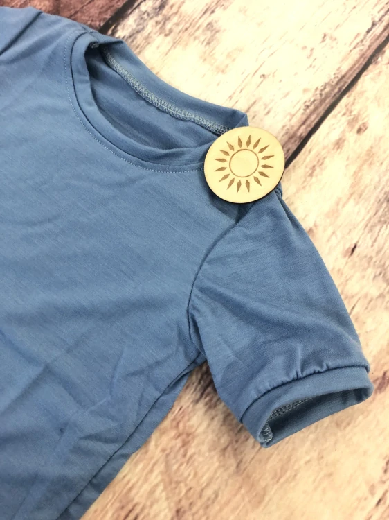 Letní MERINO tričko Lambio, KR - Holubí modř*