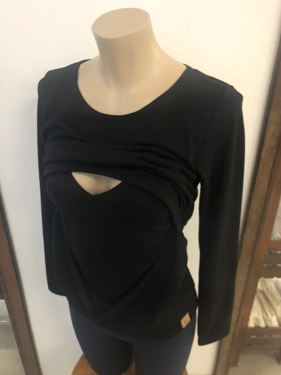 Dámské letní MERINO kojící tričko ZM Basic, DR - Černé