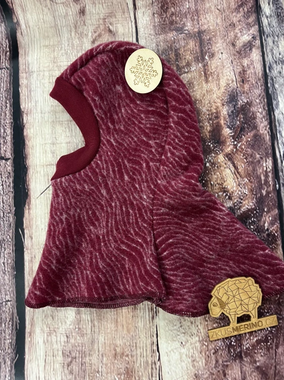 Zimní merino-fleece kukla Lambio - burgundy duny