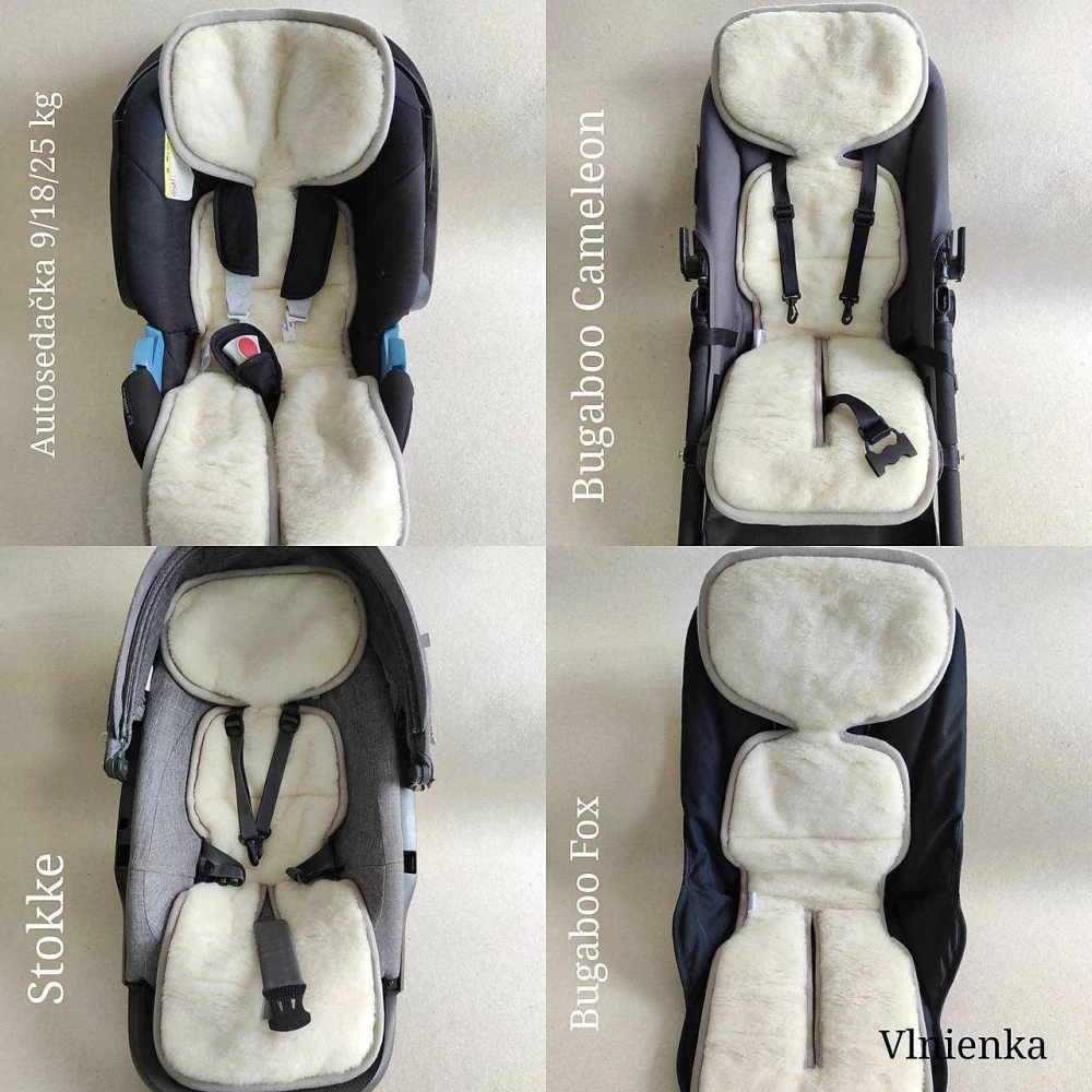 Merino podložka do autosedačky Runo shop- 9-18 kg  hnědý chlup