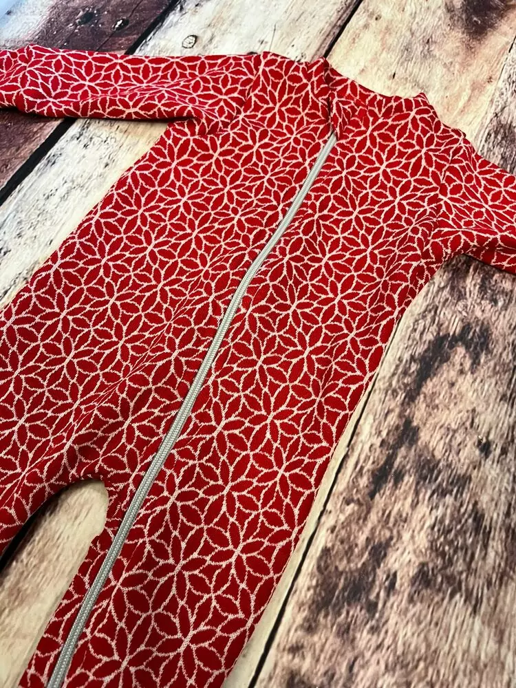 Rostoucí zimní MERINO overal Lambio, DR - Červený kaleidoskop