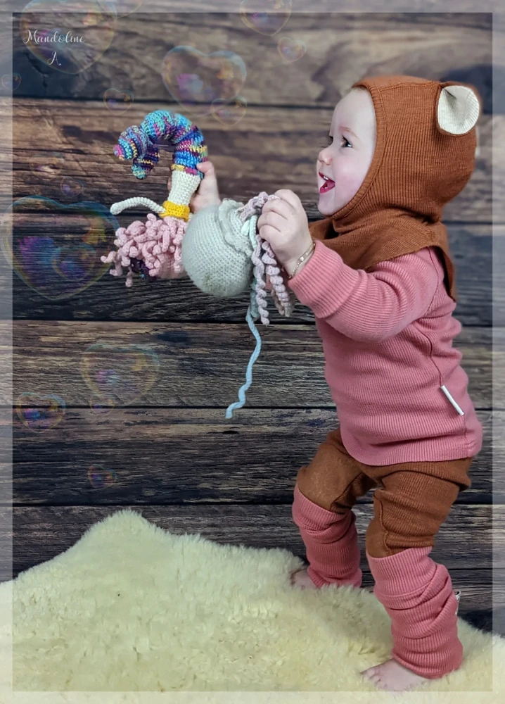 Merino kukla s oušky Puppy ManyMonths - Potters Clay