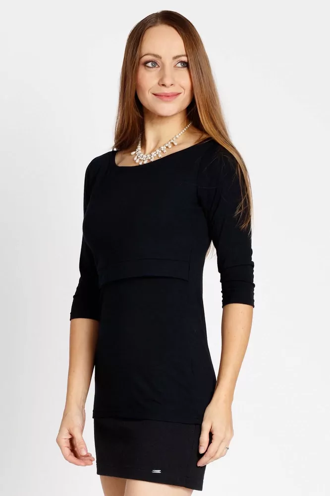 Kojicí tričko Cindy modal - BLACK