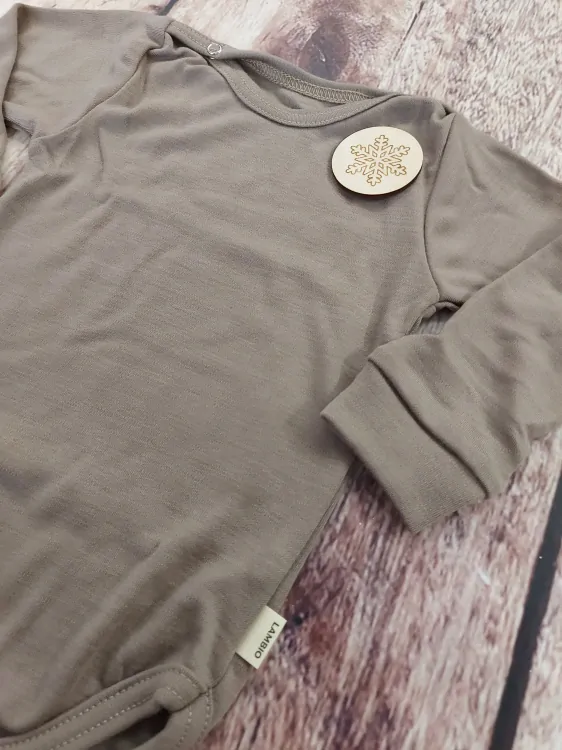 Rostoucí zimní MERINO body Lambio, DR - Oříšek