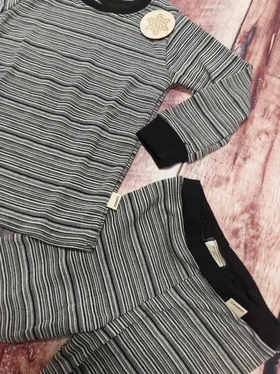 Celoroční MERINO komplet / pyžamo Lambio - Proužky*