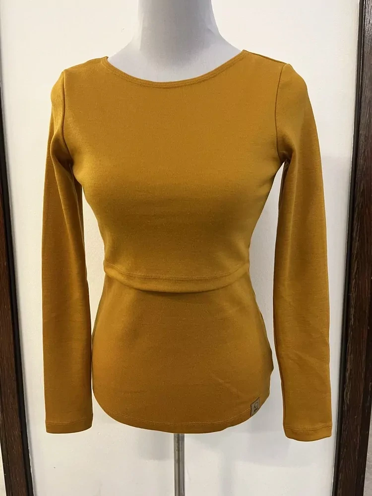 Dámské zimní MERINO kojící tričko ZM Basic, DR - Okr