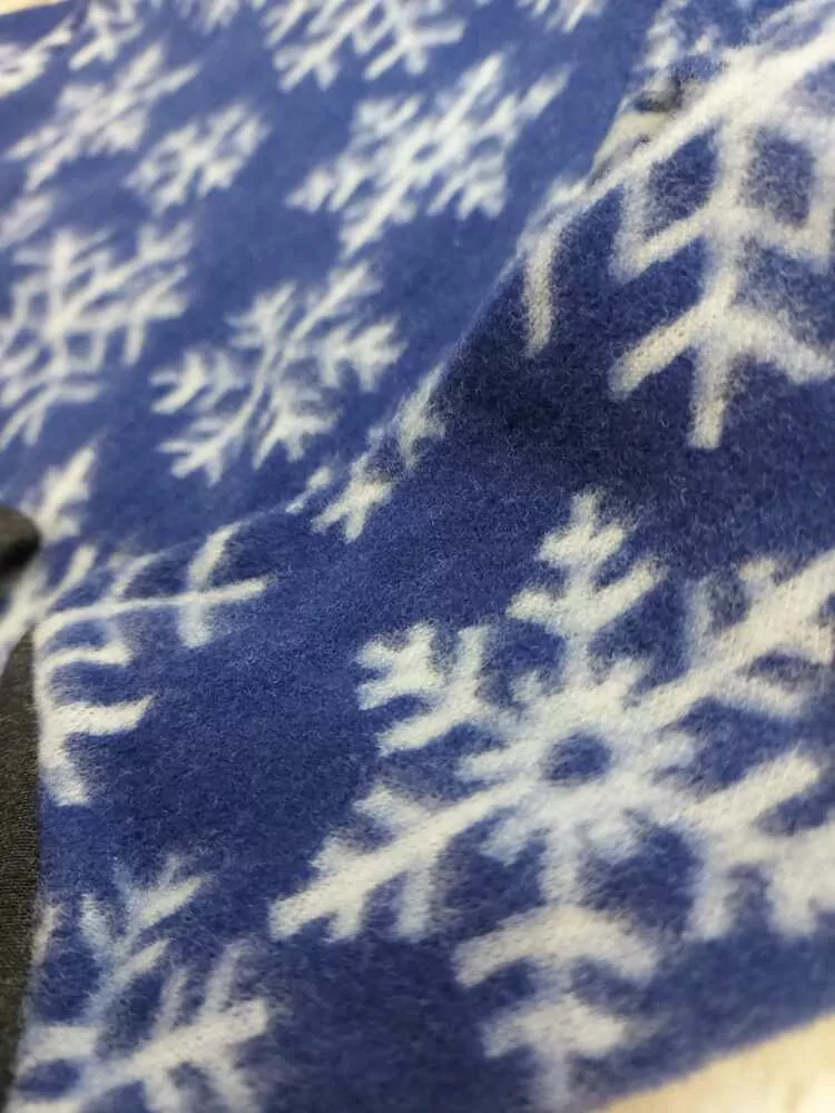 Mikina merino fleece se stojáčkem - modrá vločka