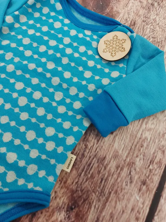 Rostoucí zimní MERINO body Lambio, DR - Korálky tyrkys