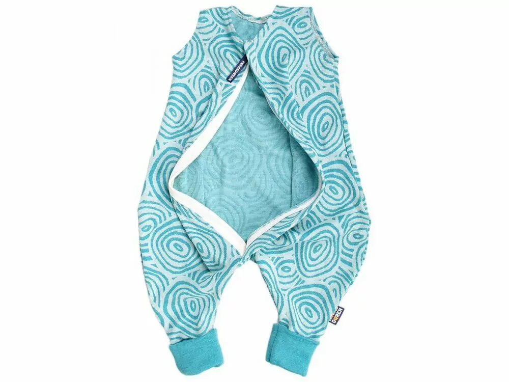 MERINO SPACÍ PYTEL S NOŽIČKAMI - KRUHY tyrkys