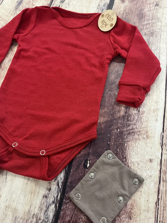 Rostoucí celoroční MERINO/HEDVÁBÍ body Lambio, DR - Červené