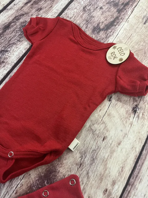 Rostoucí celoroční MERINO/HEDVÁBÍ body Lambio, KR - Červené