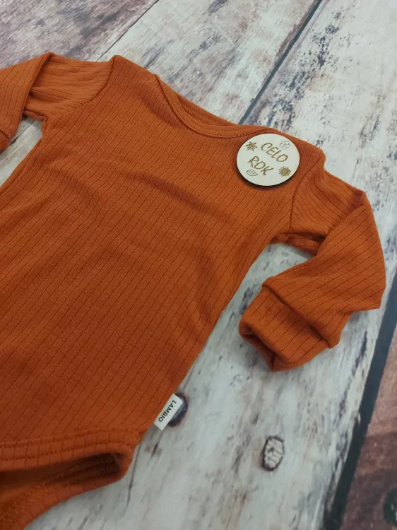 Rostoucí celoroční MERINO body Lambio, DR - Zrzavé žebro