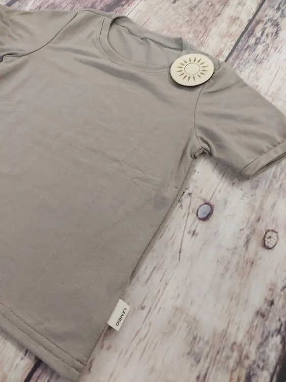 Dětské BAMBUSOVÉ tričko Lambio, KR - Cappuccino