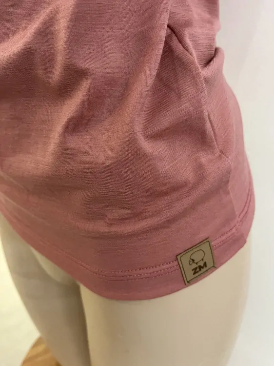 Dámské letní MERINO kojící tričko ZM Basic, KR - Dusty rose 