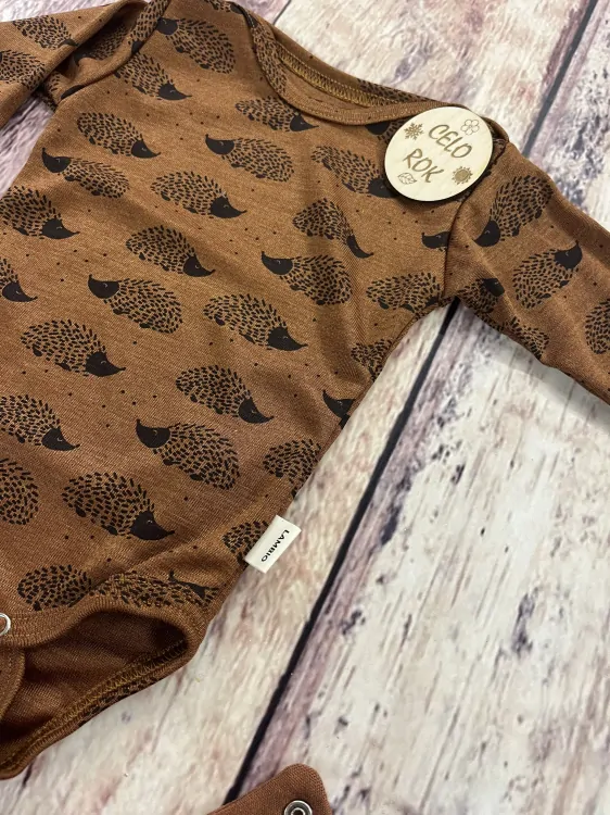 Rostoucí celoroční MERINO/HEDVÁBÍ body Lambio, DR - Ježci skořicoví