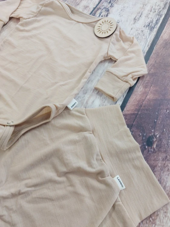 Rostoucí letní MERINO komplet Lambio, DR - Pískový*