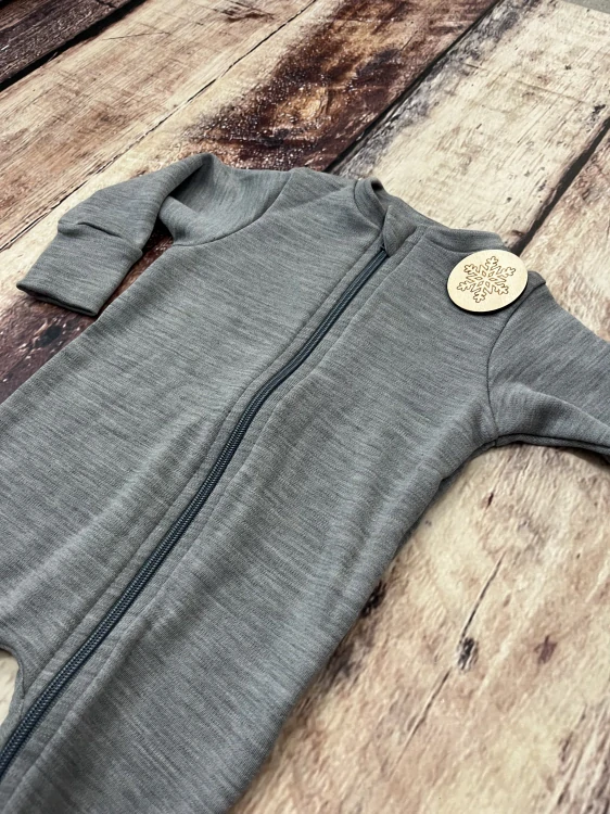 Rostoucí zimní MERINO overal Lambio, DR - Šedý melír