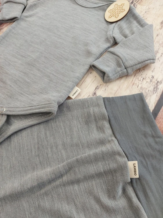 Rostoucí zimní MERINO komplet Lambio, DR - Šedý melír*