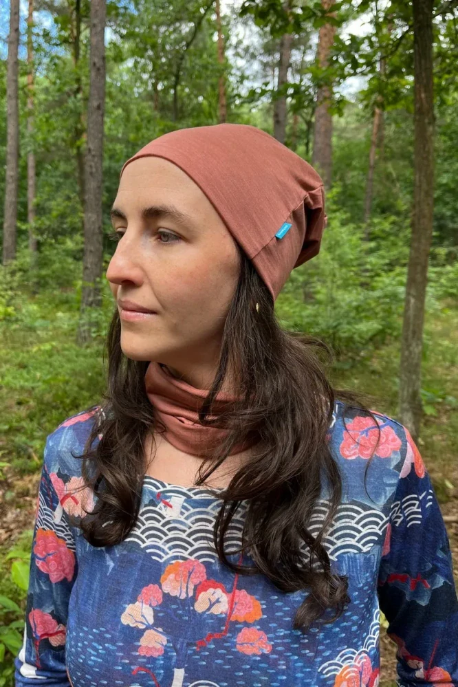 Merino nákrčník Paterns - Dusty pink/ jaipur