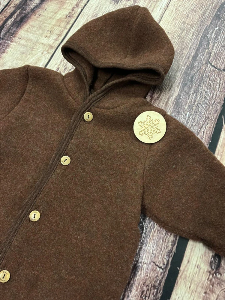 Merino fleece overal Engel - Skořicový