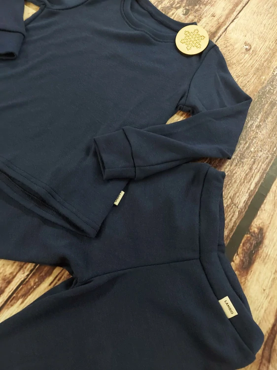 Zimní MERINO komplet / pyžamo Lambio - Navy%