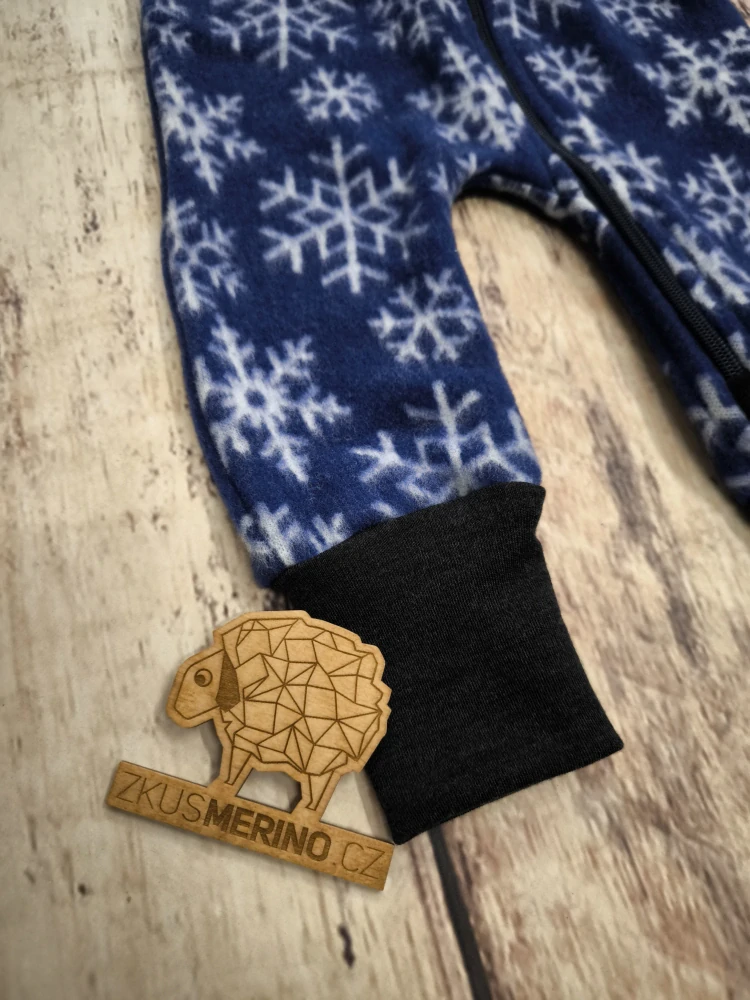 Rostoucí zimní MERINO FLEECE overal Lambio, DR - Modrá vločka