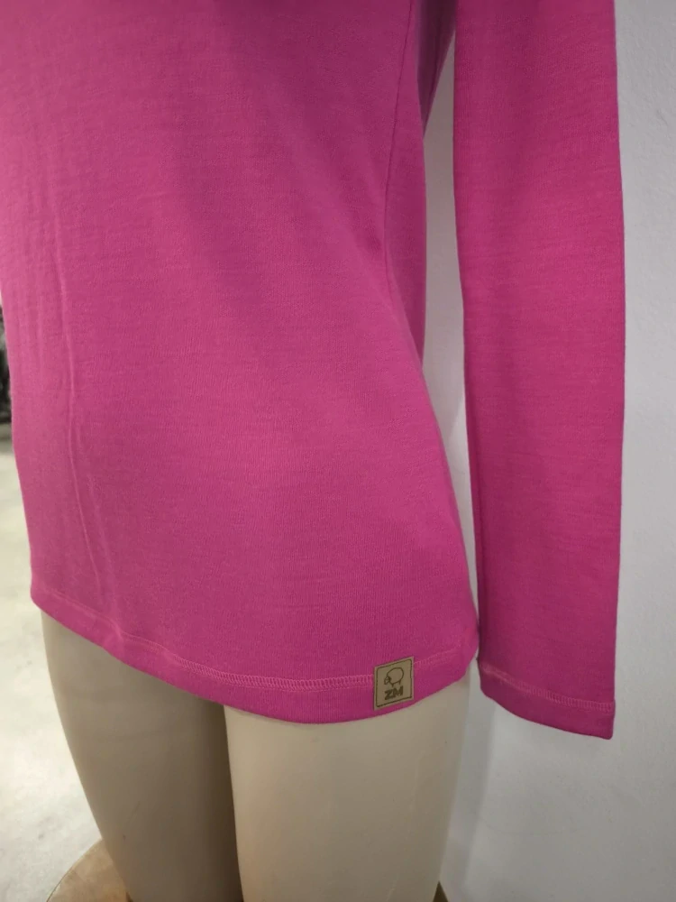 Dámské celoroční MERINO tričko ZM Basic - Tmavě růžová