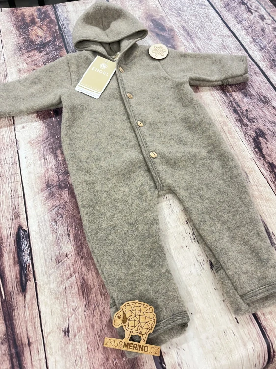 Merino fleece overal Engel - Oříškový
