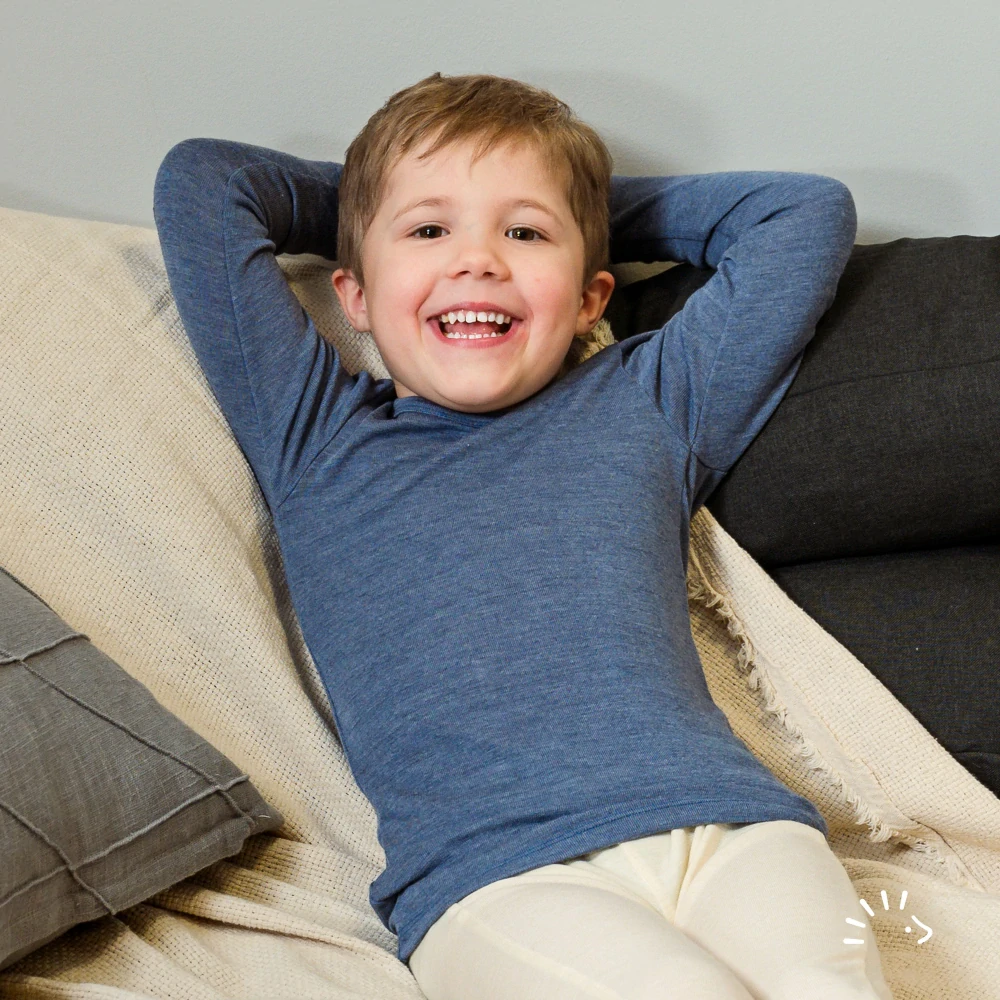 Merino/hedvábí tričko IoBio, DR - Oceán melanž