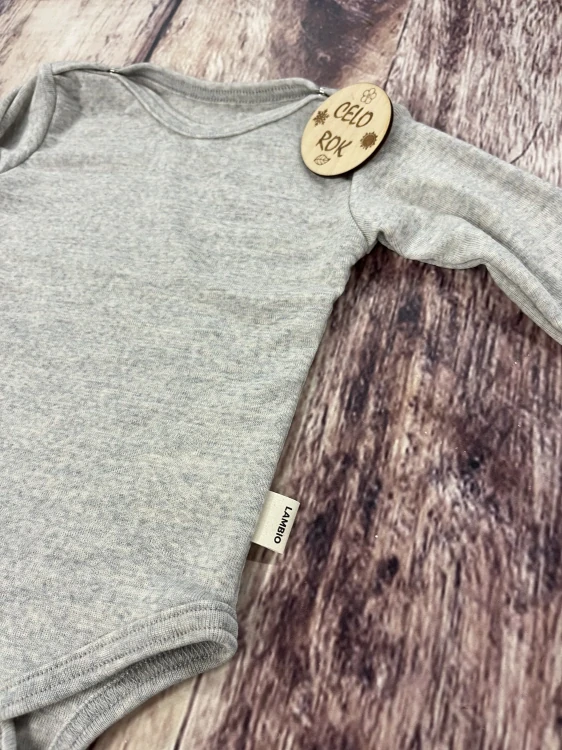 Rostoucí celoroční MERINO body Lambio, DR - Popelavá*