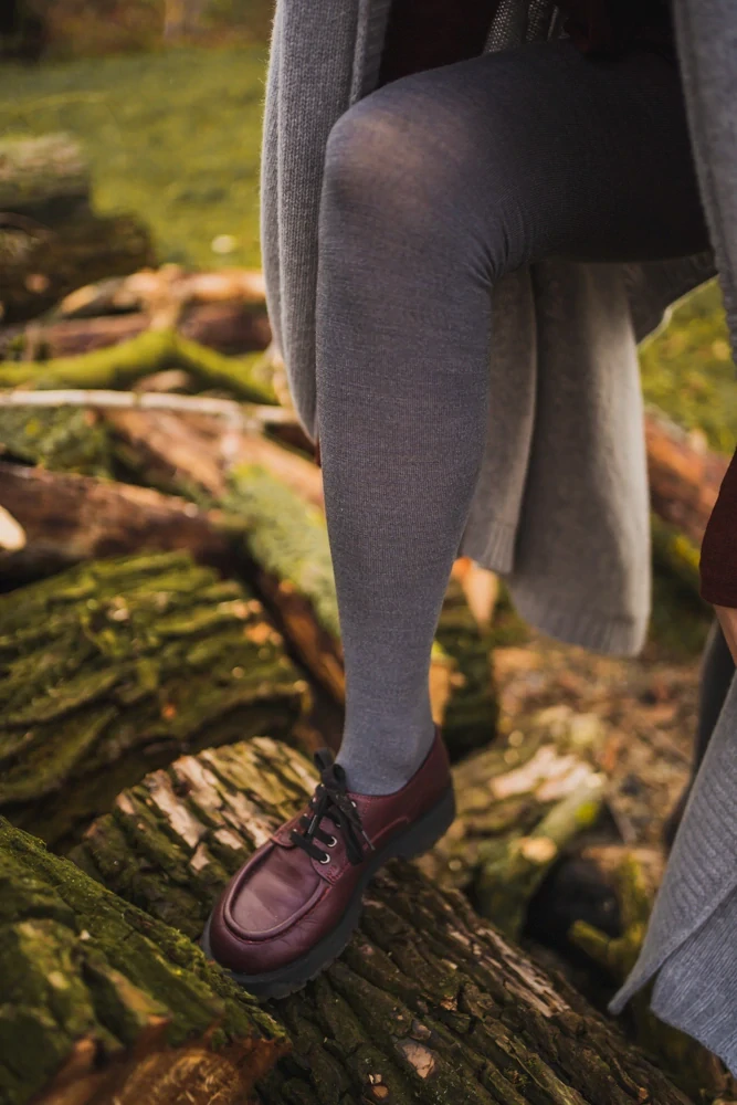 Dámské merino punčocháče Paterns - šedé