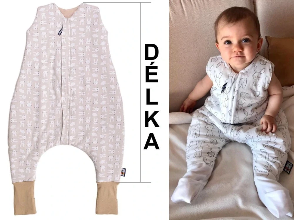 MERINO SPACÍ PYTEL S NOŽIČKAMI - OVEČKY hnědé