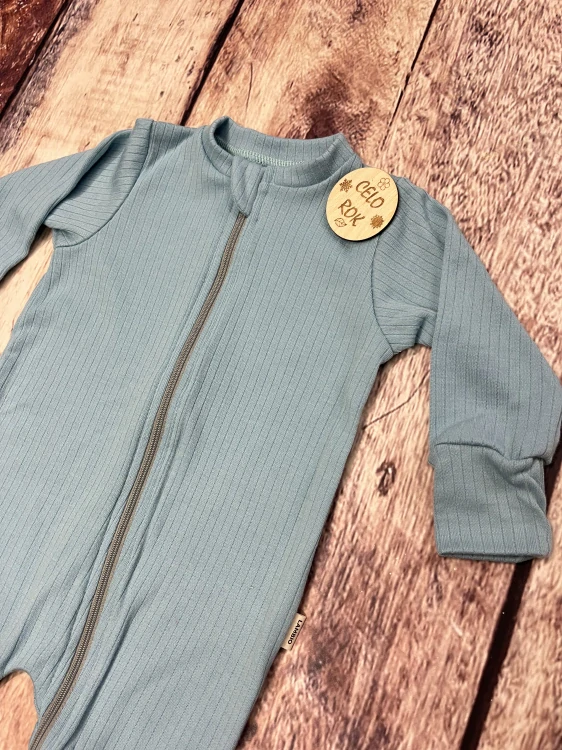 Rostoucí celoroční MERINO overal Lambio, DR - Mint žebro