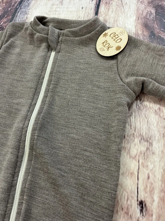 Rostoucí celoroční MERINO overal Lambio, DR - Oříšek 