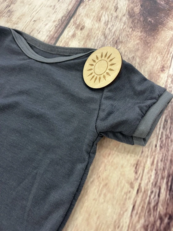 Rostoucí letní MERINO body Lambio, KR - tmavě šedé *