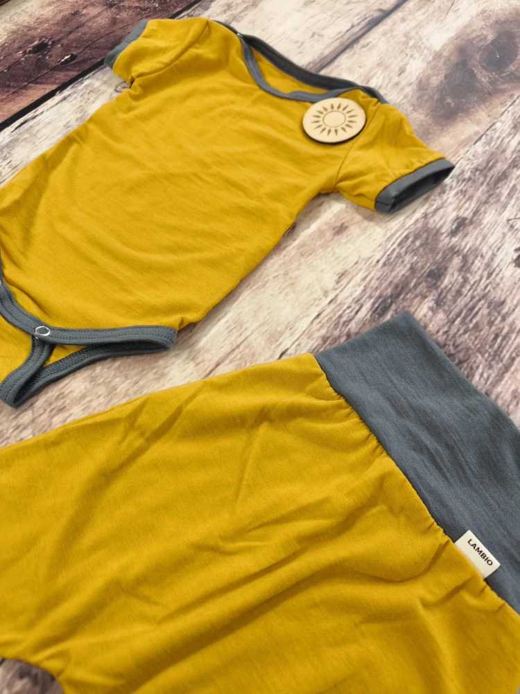 Rostoucí letní MERINO komplet Lambio, KR - Kari/šedý lem*