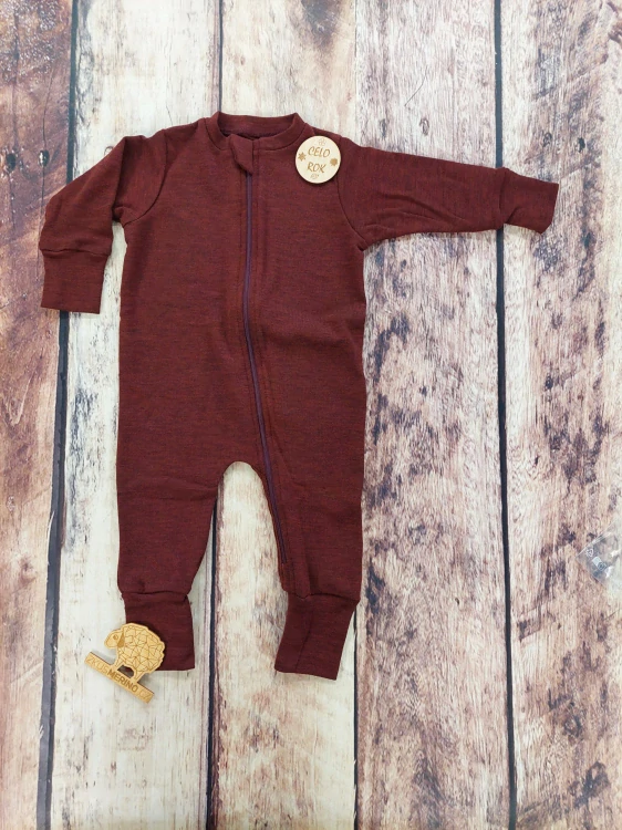Rostoucí celoroční MERINO overal Lambio, DR - Rubín