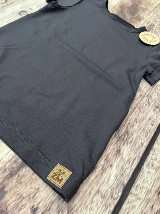 Dětské BAMBUSOVÉ triko ZM Basic, KR - Tmavě šedé