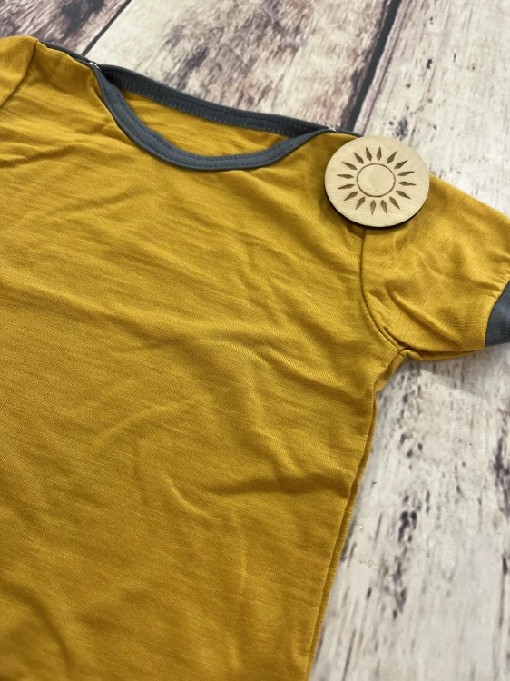 Rostoucí letní MERINO body Lambio, KR - Kari/šedý lem*