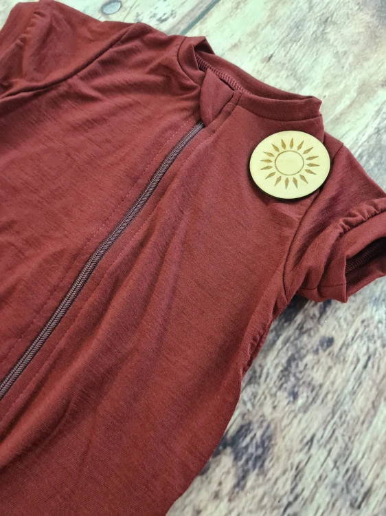 Rostoucí letní MERINO overal Lambio, KR - Vínový