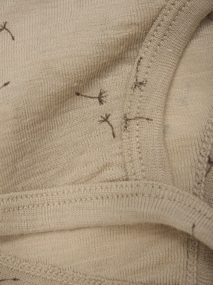 Dětská merino/hedvábí zavazovací čepice FIXONI - Light Taupe