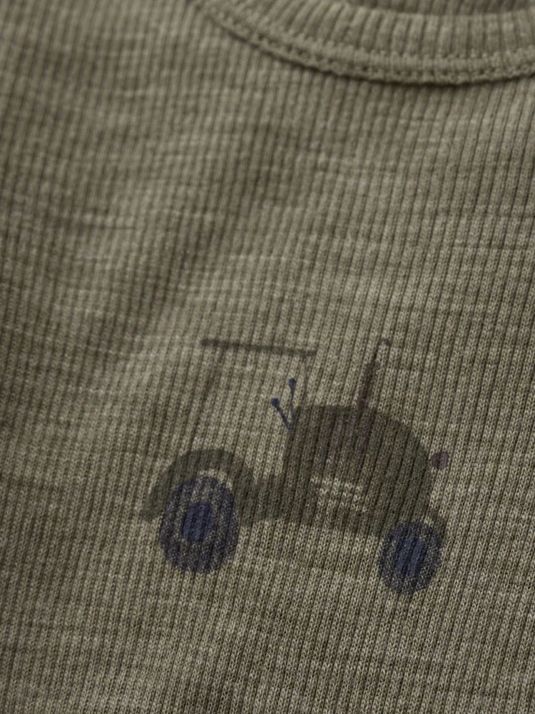 Celoroční merino body CeLaVi, DR - Žebro - Traktor - Dusky Green