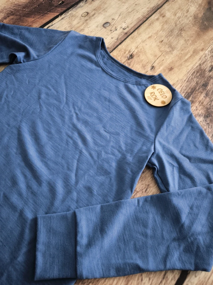 Celoroční junior MERINO tričko ZM Basic, DR - Modré