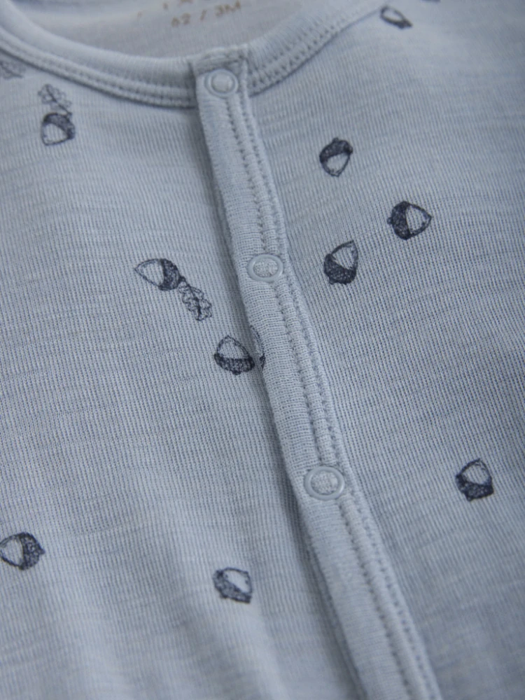 Celoroční merino/hedvábí overal Fixoni - Celopotisk - Blue Fog