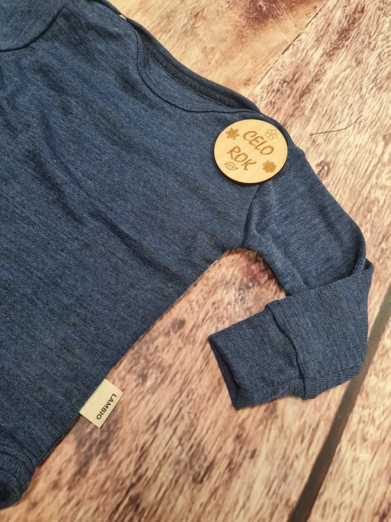 Rostoucí celoroční MERINO body Lambio, DR - Modrá light*